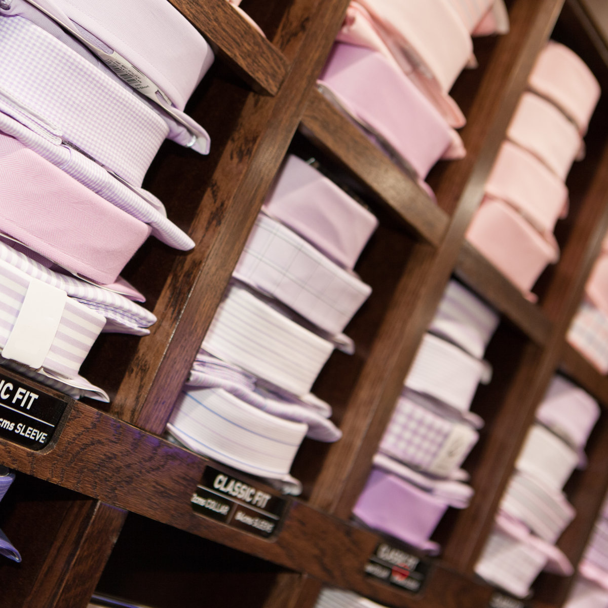 Shirts lay ready for selling in a boutique store in Melbourne, Australia